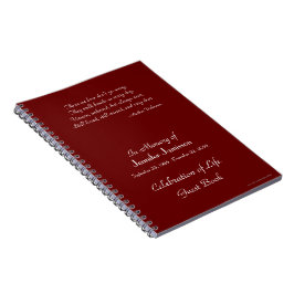 Feier zum Life Guest Book Brick Red Notebook Notizblock