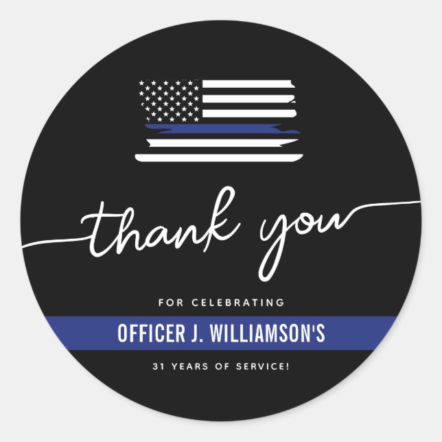 Feier zum Schutz der Polizei Runder Aufkleber (Vorderseite)