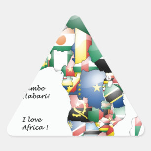 Feier zum Thema "Afrika in Flags Design" Dreieckiger Aufkleber