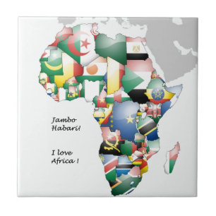 Feier zum Thema "Afrika in Flags Design" Fliese