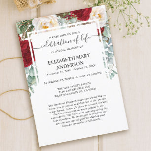 Feier zur Beerdigung von Rote Rosen Einladung