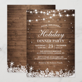Feierabend Rustikale Holzsaitenlichter Schneeflock Einladung