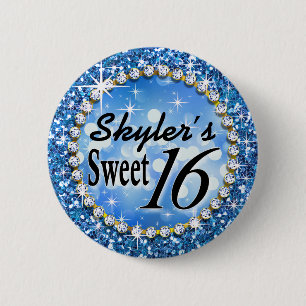 Feierblau Glitz bezauberndes Bling Bonbon-16 Button