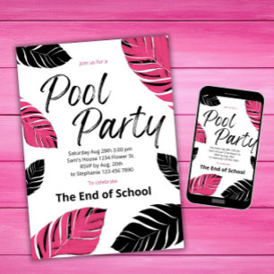 Feiere das Ende der Schulpoolparty Einladung