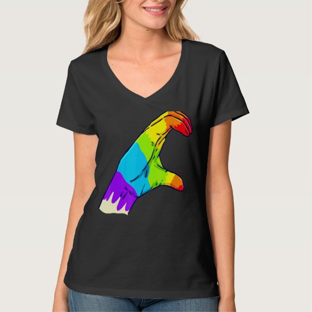 Feiere Pride mit Liebe Lgbt Pride Regenbogen Halb  T-Shirt (Vorderseite)