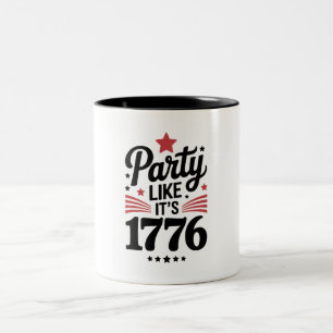 Feiere wie 1776 Lustiger 4. Juli USA-Shirt Zweifarbige Tasse