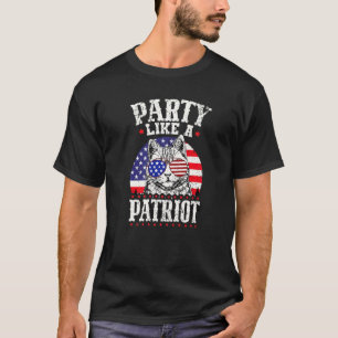 Feiere wie ein Patriot Katze Amerikanisch 4. Juli T-Shirt