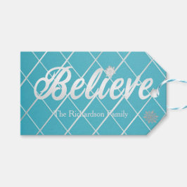 Feierlich Blau und Silber "Glaube" Urlaub Geschenkanhänger