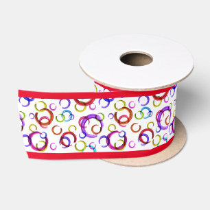 Feierlich, chaotisch, bunt, Konfetti, Polka-Punkte Satinband