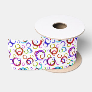 Feierlich, chaotisch, bunt, Konfetti, Polka-Punkte Satinband