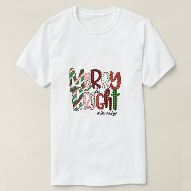 Feierlich Editable Frohe Weihnachten T - Shirt (Design vorne)