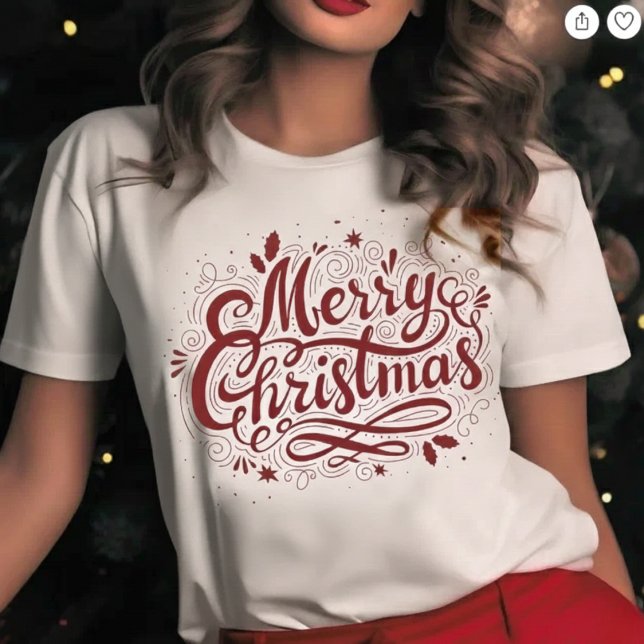 Feierlich frohe Weihnachten Moderne Drehbuchaufent T-Shirt (Festive Merry Christmas Modern Script Holiday T-Shirt)