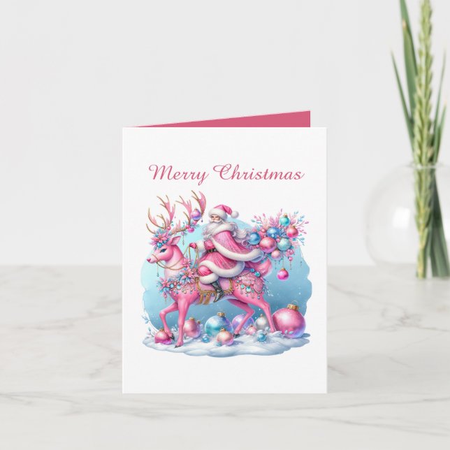 Feierlich rosa Weihnachten individuell anpassbar W (Vorderseite)