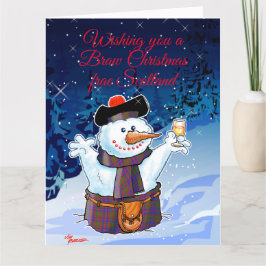 Feierlich schottischer Snowman Karte