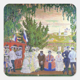 Feierliche Ansammlung, 1910 Quadratischer Aufkleber