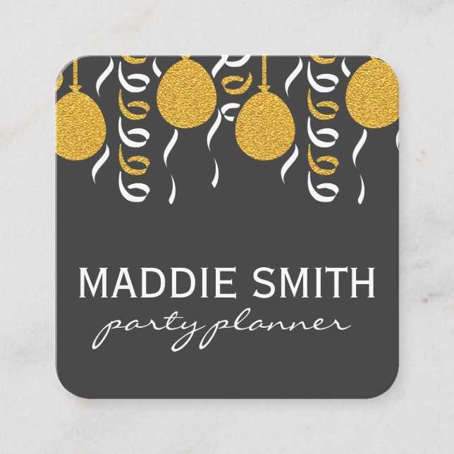 Feierliche Ballons Quadratische Visitenkarte (Vorderseite)