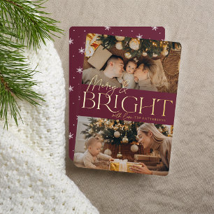 Feierliche Begrüßung   Merry & Bright Two Foto Folien Feiertagskarte