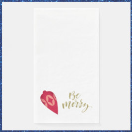 Feierliche Berry Farbe Ornament Sei Merry Napkins Serviette
