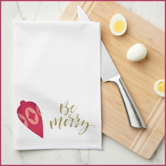 Feierliche Berry-Farbschmuck sei fröhlich Geschirrtuch (Von Creator hochgeladen)