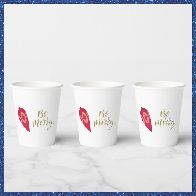 Feierliche Berry-Farbschmuck sei fröhlich Pappbecher (Von Creator hochgeladen)