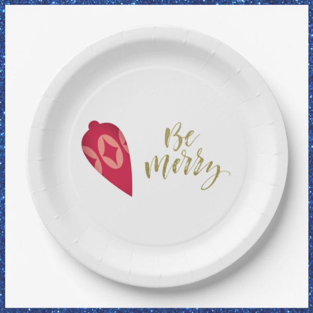 Feierliche Berry-Farbschmuck sei fröhlich Pappteller (Von Creator hochgeladen)