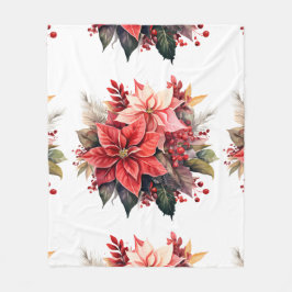 Feierliche Blume in Roter Poinsettia Fleecedecke