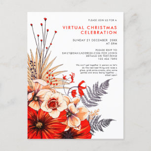 Feierliche Blumenblätterung Berries Red Creme Weih Einladungspostkarte