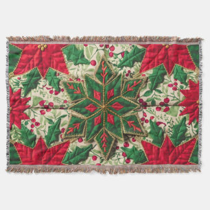 Feierliche Blumenmuster-Klotz-Quilt: Ein gemütlich Decke