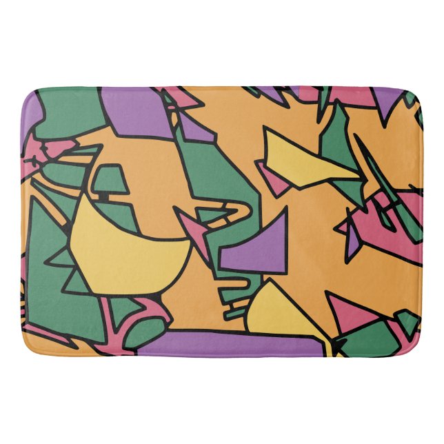 Feierliche chaotische Doodle Badematte (Vorderseite)