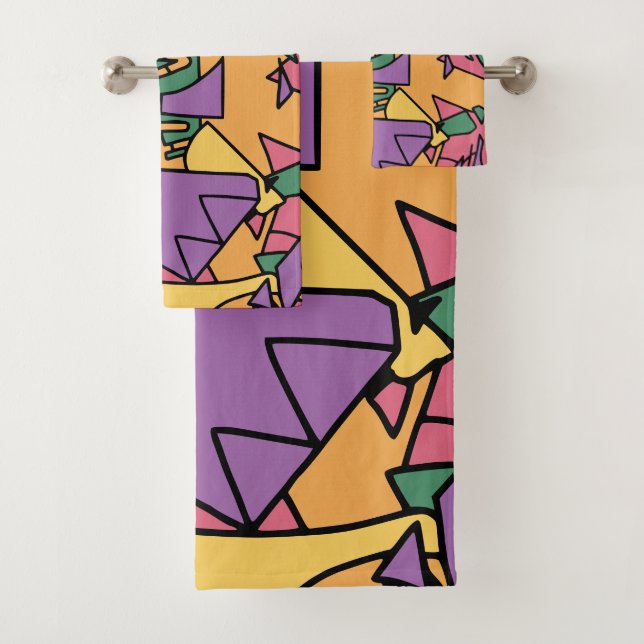 Feierliche chaotische Doodle Badhandtuch Set (Insitu)