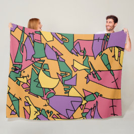 Feierliche chaotische Doodle Fleecedecke