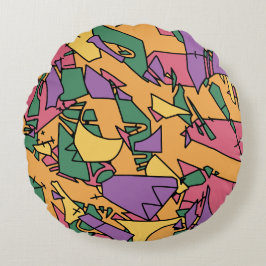 Feierliche chaotische Doodle Rundes Kissen