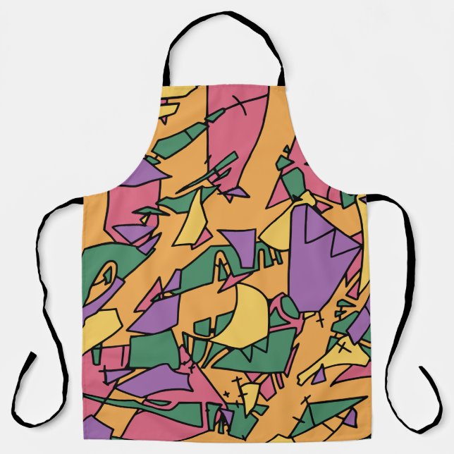 Feierliche chaotische Doodle Schürze (Vorderseite)