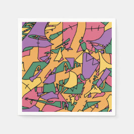 Feierliche chaotische Doodle Serviette