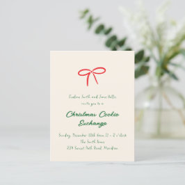Feierliche Einladung zur Red Simple Bow Feier Postkarte