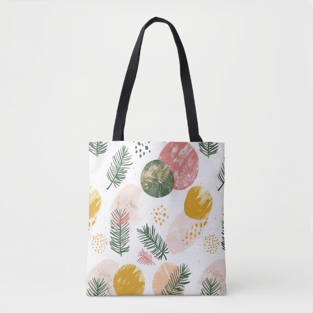 Feierliche Einzigartige Weihnachtsgrün, Gold und R Tasche (Vorderseite)