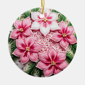 Feierliche Ereignisse Florenz: Holiday Poinsettia  Keramik Ornament