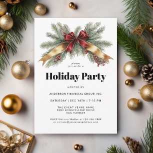 Feierliche Evergreens Corporate Holiday Party Einladung