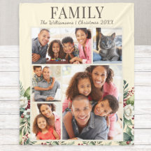 Feierliche Familienfoto Collage Weihnachten Creme