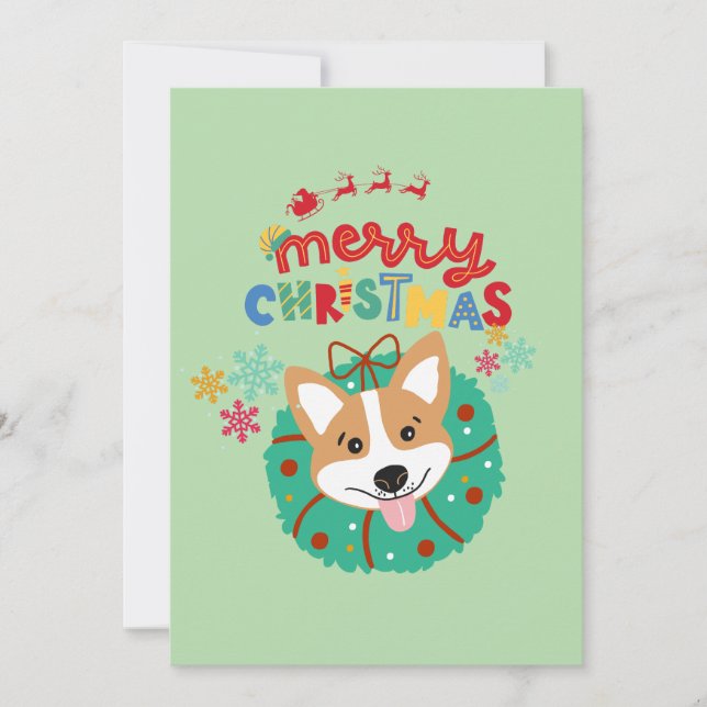 Feierliche Farben frohe Weihnachten Huskie Doggie (Vorderseite)