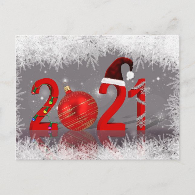 Feierliche Farben frohe Weihnachten Neues Jahr 202 (Vorderseite)