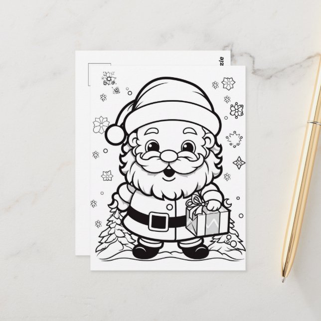 Feierliche Farben für die Weihnachtskinder Postkarte (Vorderseite/Rückseite Beispiel)