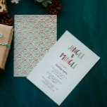 Feierliche Farben Weihnachten Jingle und Mingle Einladung<br><div class="desc">Dieses festliche, bunte Weihnachtsjingle und die Einladung zum Mingle sind perfekt für Ihr fröhliches, kreatives, helles Weihnachtsjingle und Ihr Party. Sein einzigartiger, spielerischer, moderner Schriftart in Rot, Boho Bräune und Hell- und Dunkelgrün sorgen für ein fröhliches, saisonales Ambiente. Wenn Sie Ihren Lieben den dunklen Winter mit niedlichem Feiertagsjubeln näher bringen...</div>