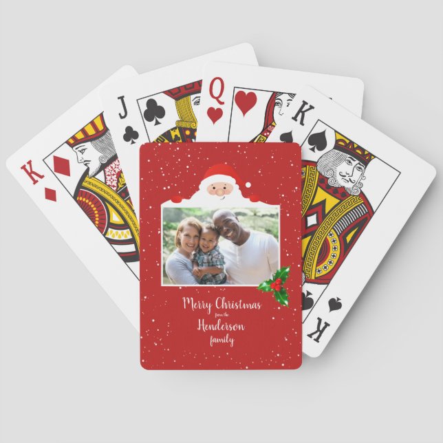 Feierliche Feier Der Weihnachtsmann - Foto - Perso Spielkarten (Rückseite)