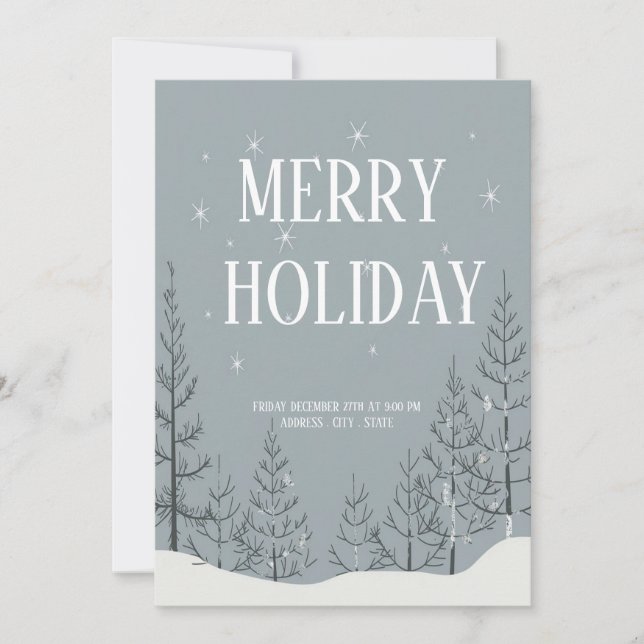 Feierliche Feier zum Merry Holiday Feiertagskarte (Vorderseite)