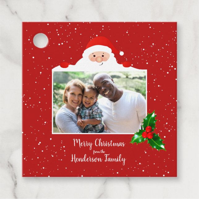Feierliche Feierlichkeit Santa - Foto - Personalis Geschenkanhänger (Vorderseite)