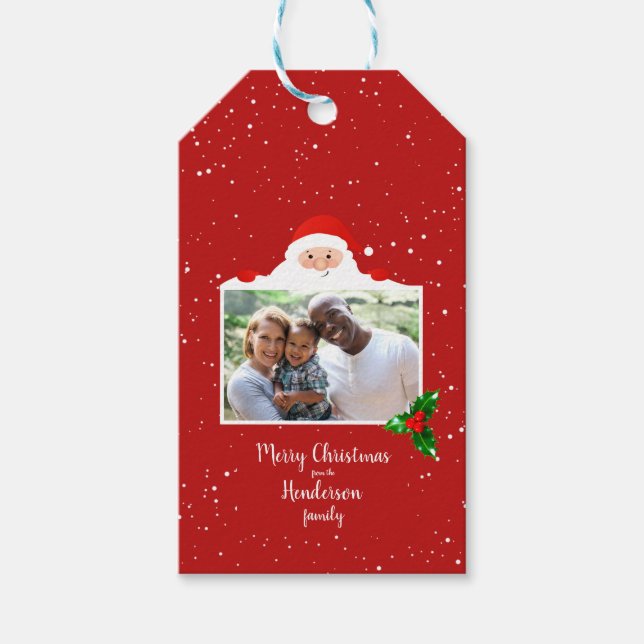 Feierliche Feierlichkeit Santa - Foto - Personalis Geschenkanhänger (Vorderseite)