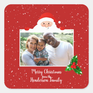Feierliche Feierlichkeit Santa - Foto - Personalis Quadratischer Aufkleber