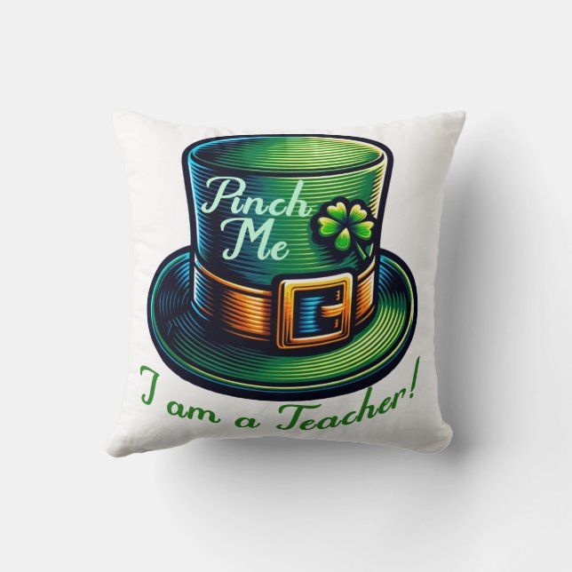 Feierliche Feierlichkeiten Lucky Teacher St. Patri Kissen (Rückseite)