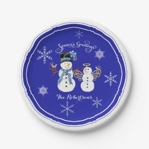Feierliche Feierlichkeiten Snowmen Snowflake aus d Pappteller